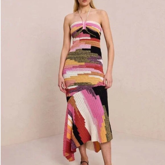 A.L.C. crochet knit nova halter maxi dress in sedona blossom NWT XS - Picture 4 of 4